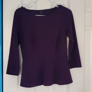 Ann Taylor purple peplum top XS